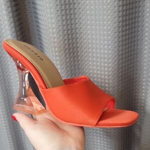 Torrid Lucite Flare Heel Sandal Size 9WW